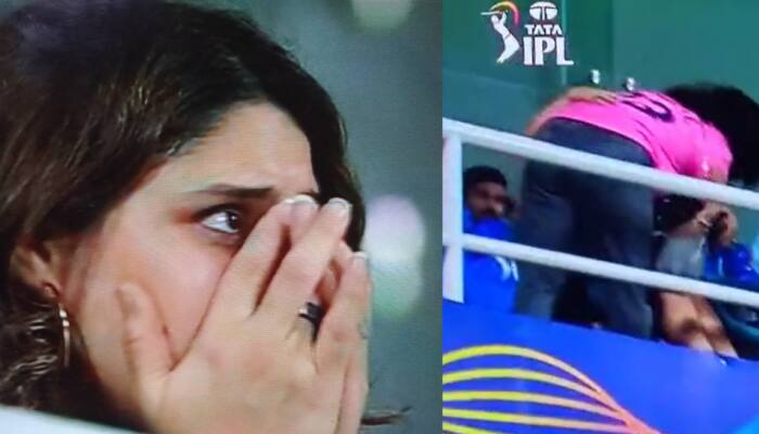 WATCH: Ashwin&#039;s wife Prithi hugs Rohit Sharma&#039;s wife Ritika after MI captain fails again