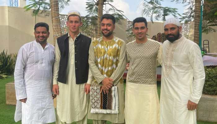 IPL 2022: Mohammed Shami celebrates Eid with Gujarat Titans teammates Rashid Khan and Rahmanullah Gurbaz