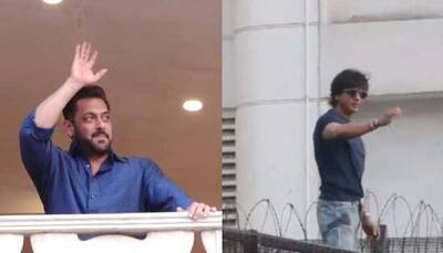 Eid-ul-Fitr 2022: Shah Rukh Khan climbs fence to take selfie with fans, Salman Khan greets from balcony - Watch