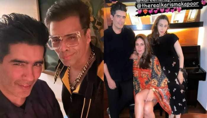 Malaika Arora drools over Karisma Kapoor&#039;s dinner party spread, Kareena glows in printed dress: PICS