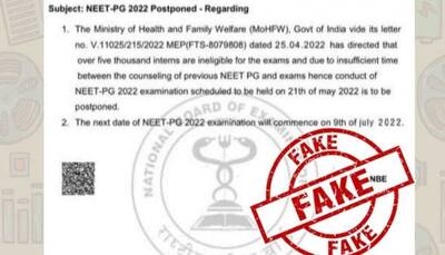 NEET PG 2022 not postponed, will happen on May 21: Centre after 'fake' notice circulates on social media