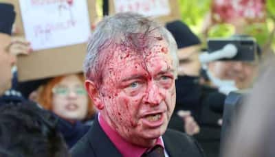 Victory Day: Russian ambassador splashed with red paint by angry protesters