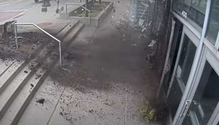 Tesla Model 3 crashes into a building at crazy high speed - Watch Video