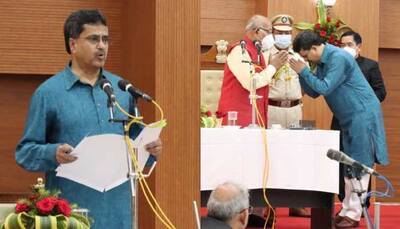 Manik Saha takes oath as Tripura's new CM; Biplab Kumar Deb, other BJP leaders attend ceremony