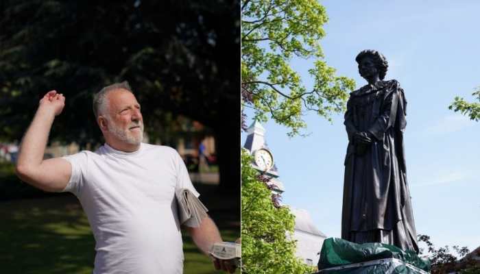 Margaret Thatcher statue egged shortly after installation, booed by passerby