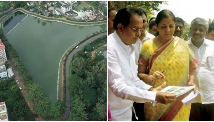 Nirmala Sitharaman visits the restored Kalena Agrahara lake in Bengaluru
