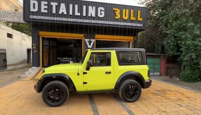 This customised Mahindra Thar wrapped in Neon Green has a unique road presence, see pics