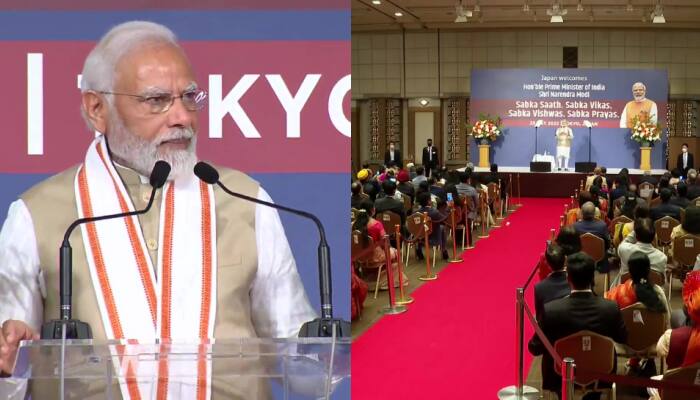 &#039;Jai Shri Ram&#039; in Tokyo: PM Modi receives grand welcome from Indians in Japan- WATCH