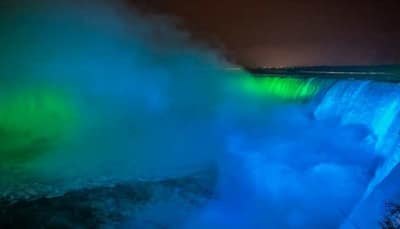 A Sight To Behold! Niagra Falls Light Up In Save Soil Logo Colours