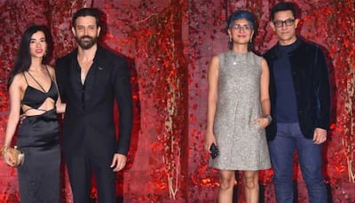 At Karan Johar's bash, Hrithik poses with GF Saba Azad, Aamir Khan walks in with ex-wife Kiran Rao - Watch