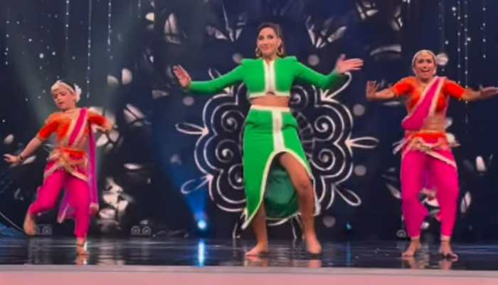 Nora Fatehi&#039;s desi Lavani dance in green thigh-high slit skirt sets the stage on fire- Watch
