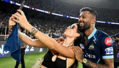 IPL 2022 Final GT vs RR: Hardik Pandya’s wife Natasa Stankovic runs on to field to hug husband after title win, WATCH