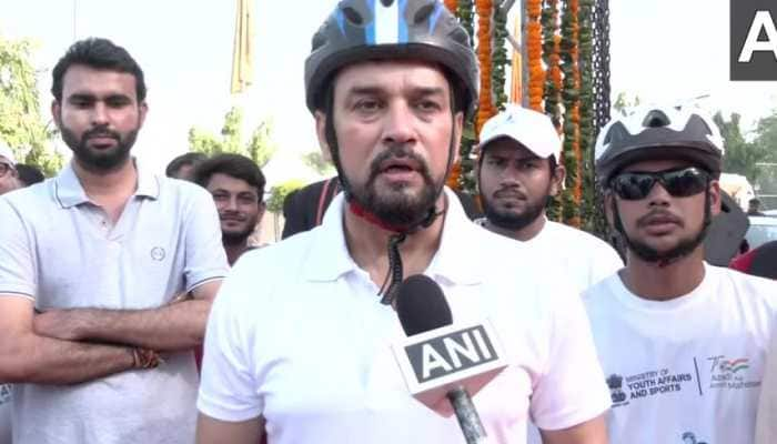 World Bicycle Day: Union Sports Minister Anurag Thakur launches nationwide &#039;Fit India Freedom Rider Cycle rally&#039; 