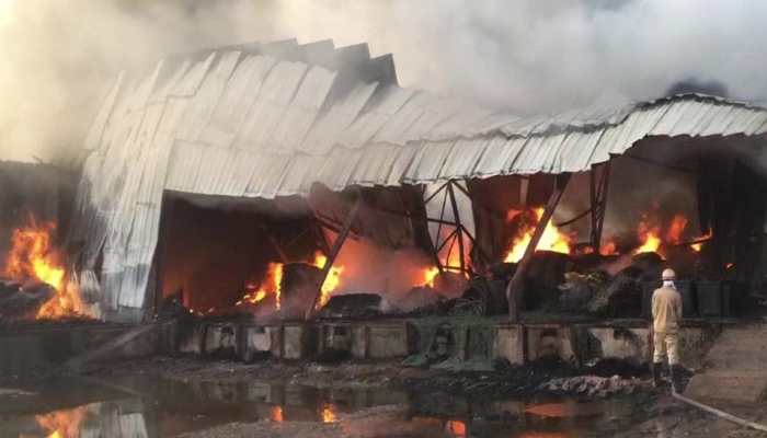 Massive fire breaks out in godown near Shaheed Nagar metro station in Ghaziabad; 12 fire tenders engaged