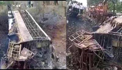 At least 7 charred to death after Hyderabad-bound bus collides with goods vehicle in Karnataka