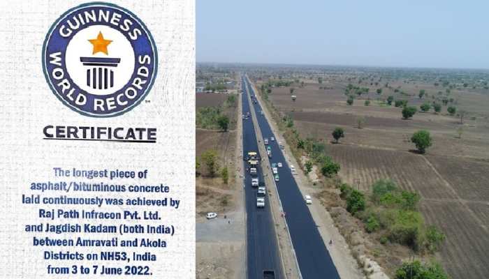NHAI creates Guinness World Record by continuously laying 75 km of bituminous lane on NH 53