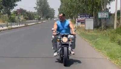 The Great Khali riding Royal Enfield Interceptor 650 motorcycle: Watch Video