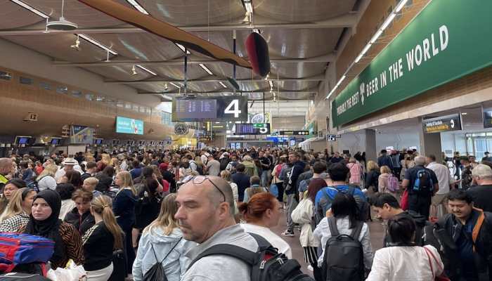 Stockholm Arlanda International airport witness massive queues as people rush to travel 