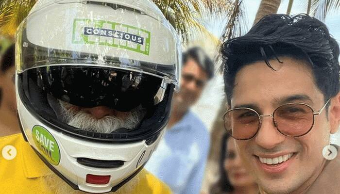 &#039;Shershaah&#039; actor Sidharth Malhotra goes on bike ride with spiritual guru Sadhguru: See Pics