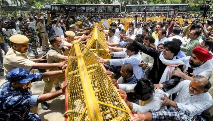 Rahul Gandhi ED inquiry: Congress alleges Delhi police &#039;entered office, beat up&#039; workers; cops deny