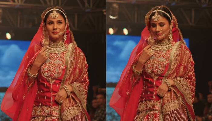 Shehnaaz Gill grooves on Sidhu Moose Wala&#039;s song as she makes her ramp debut in bridal attire