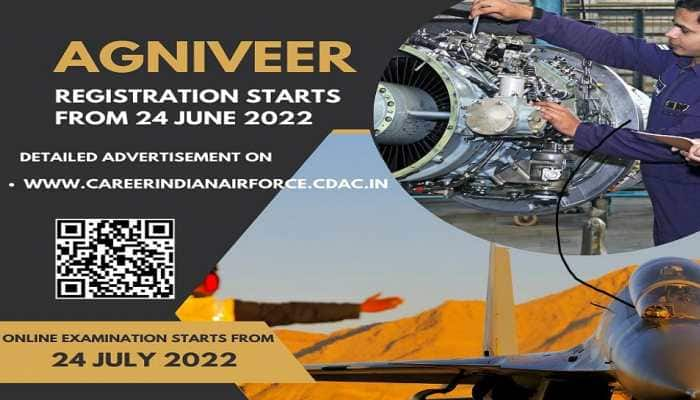 Agneepath Recruitment 2022: Registration for Indian Air Force to begin from June 24 at careerindianairforce.cdac.in, all details here