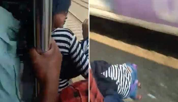 Woman slips and falls off Mumbai local train, here&#039;s what happened next.. - Watch viral video