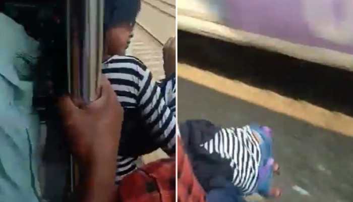 Woman slips and falls off Mumbai local train, here's what happened next.. - Watch viral video