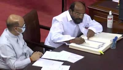 Venkaiah Naidu administers oath to five newly-elected Rajya Sabha MPs