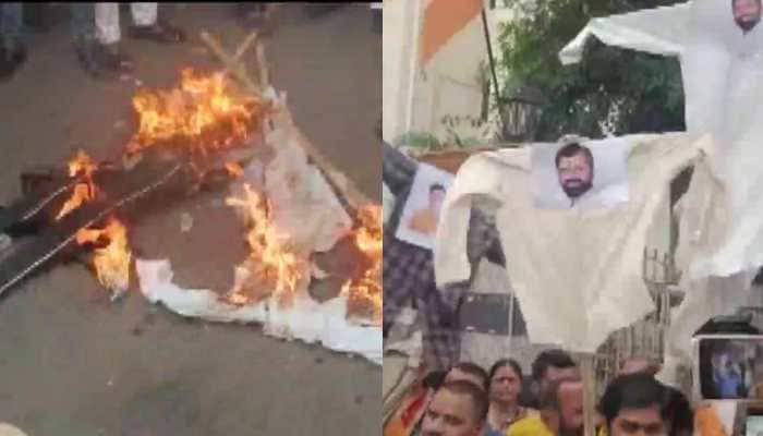Live updates: Shiv Sena workers burn effigies of Eknath Shinde, rebel MLAs