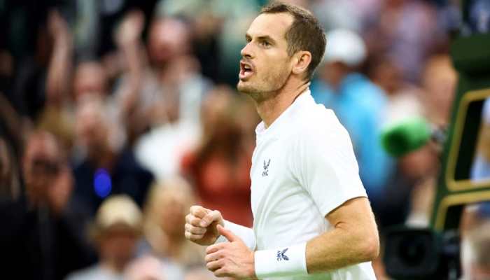 Andy Murray exults after defeating Australian James Duckworth in first round of Wimbledon 2022. Murray won 4-6, 6-3, 6-2, 6-4. (Photo: Reuters)