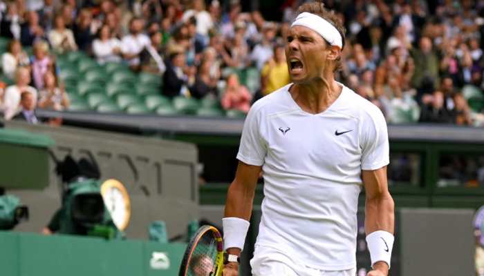 No. 2 seed Rafa Nadal exults after defeating Francisco Cerundolo of Uruguay in first round of Wimbledon 2022. Nadal won 6-4, 6-3, 3-6, 6-4. (Photo: Reuters)