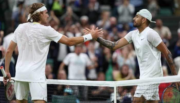 Wimbledon 2022 Nick Kyrgios STUNS fourth seed Stefanos Tsitsipas in high drama third round match Tennis News Zee News