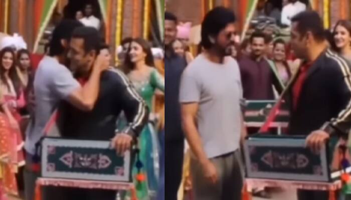 Shah Rukh hugs Salman on sets of &#039;Sultan,&#039; video goes VIRAL