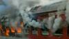 train set on fire
