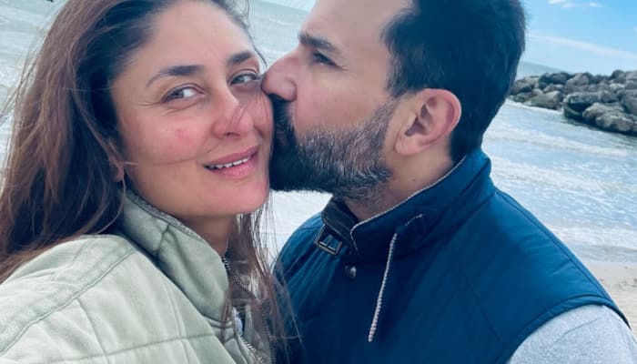 Kareena Kapoor gets a &#039;kiss of love&#039; from hubby Saif Ali Khan at English Channel: PICS