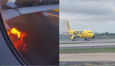 Narrow escape for Spirit Airlines' passengers as plane catches fire while landing: Watch Video