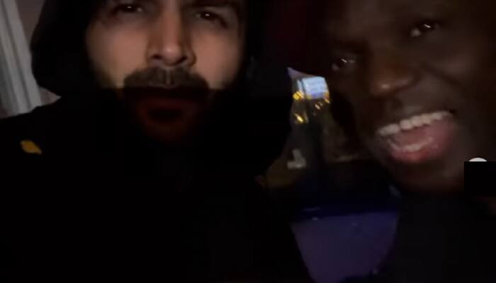 Kartik Aaryan jams with Bollywood fan in Europe - Watch