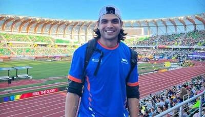 Neeraj Chopra poses at Oregon stadium in USA ahead of World Athletics Championships, check here