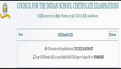 ICSE Result 2022: CISCE ICSE Class 10 result Today at results.cisce.org, here's how to check via sms