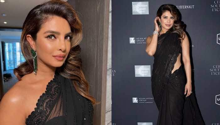 Priyanka Chopra Blackberry Bollywood Replica Saree - Istyledeals - 141387