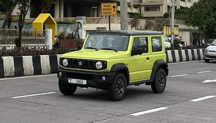 Maruti Suzuki Jimny 3-door SUV spotted in Mumbai wearing Dubai number plate, check pics