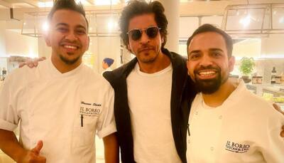 Shah Rukh Khan enjoys yummy meal at Italian restaurant in London, poses with chefs: PICS