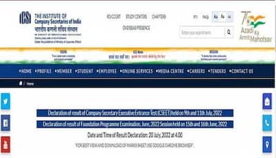 ICSI CS Result 2022: CS Foundation, CSEET results TODAY at icsi.edu- check time and other details here