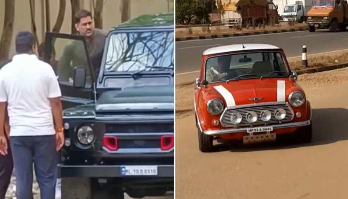 MS Dhoni spotted with two classic cars, check details here: WATCH video