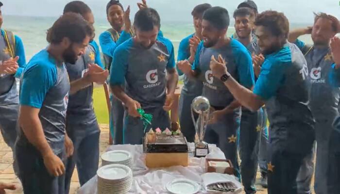 WATCH: Abdullah Shafique, Babar Azam cut cake as Pakistan celebrate massive win over Sri Lanka in 1st Test 