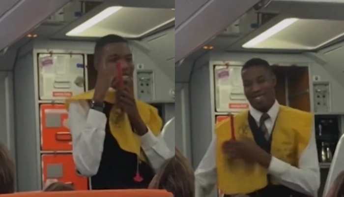 Flight attendant’s &#039;Sassy&#039; safety announcement wins internet: Watch Video