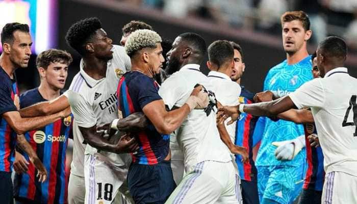 WATCH: FC Barcelona vs Real Madrid El Clasico brawl between Antonio Rudiger, Sergio Busquets and more
