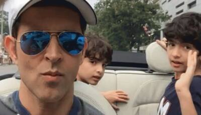 Hrithik Roshan drops video with sons, motivates Hridaan to overcome fear of heights