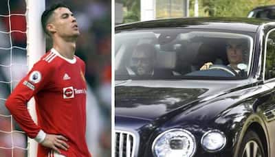 Cristiano Ronaldo arrives at Manchester United's training base, set for talks with manager Erik ten Hag